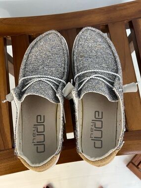 Hey Dude gray Slip-On with Multicolor Speckle Lining